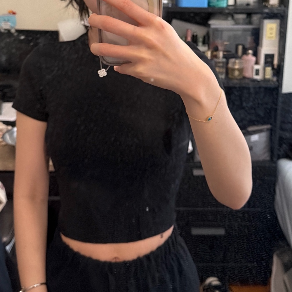 Kith Black Short-Sleeve Cropped Tee